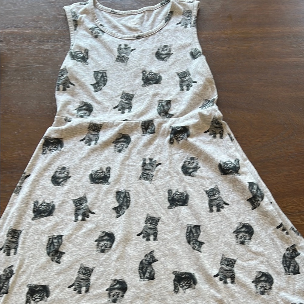 Wonder Nation Gray Cat Print Casual Dress